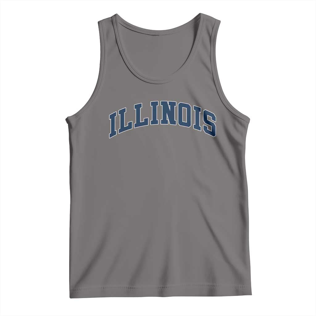 Illinois Sports Fan Vintage Bold Throwback IL State Tank Top TS11 Deep Heather Print Your Wear