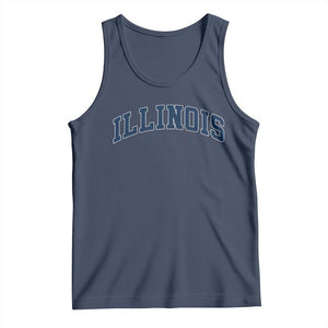 Illinois Sports Fan Vintage Bold Throwback IL State Tank Top TS11 Navy Print Your Wear