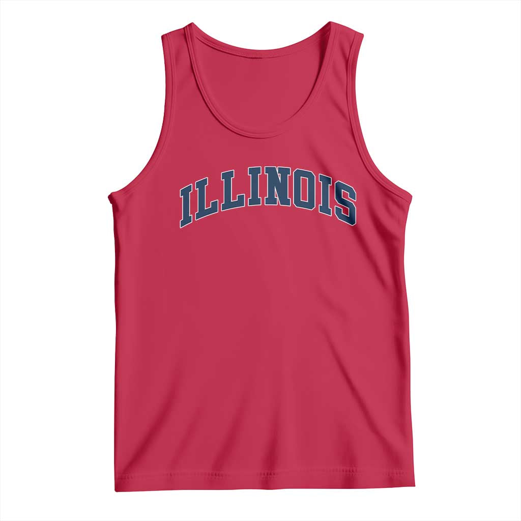 Illinois Sports Fan Vintage Bold Throwback IL State Tank Top TS11 Red Print Your Wear