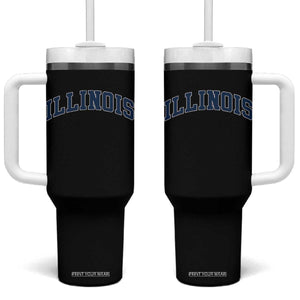 Illinois Sports Fan Vintage Bold Throwback IL State Tumbler With Handle TS11 One Size: 40 oz Black Print Your Wear