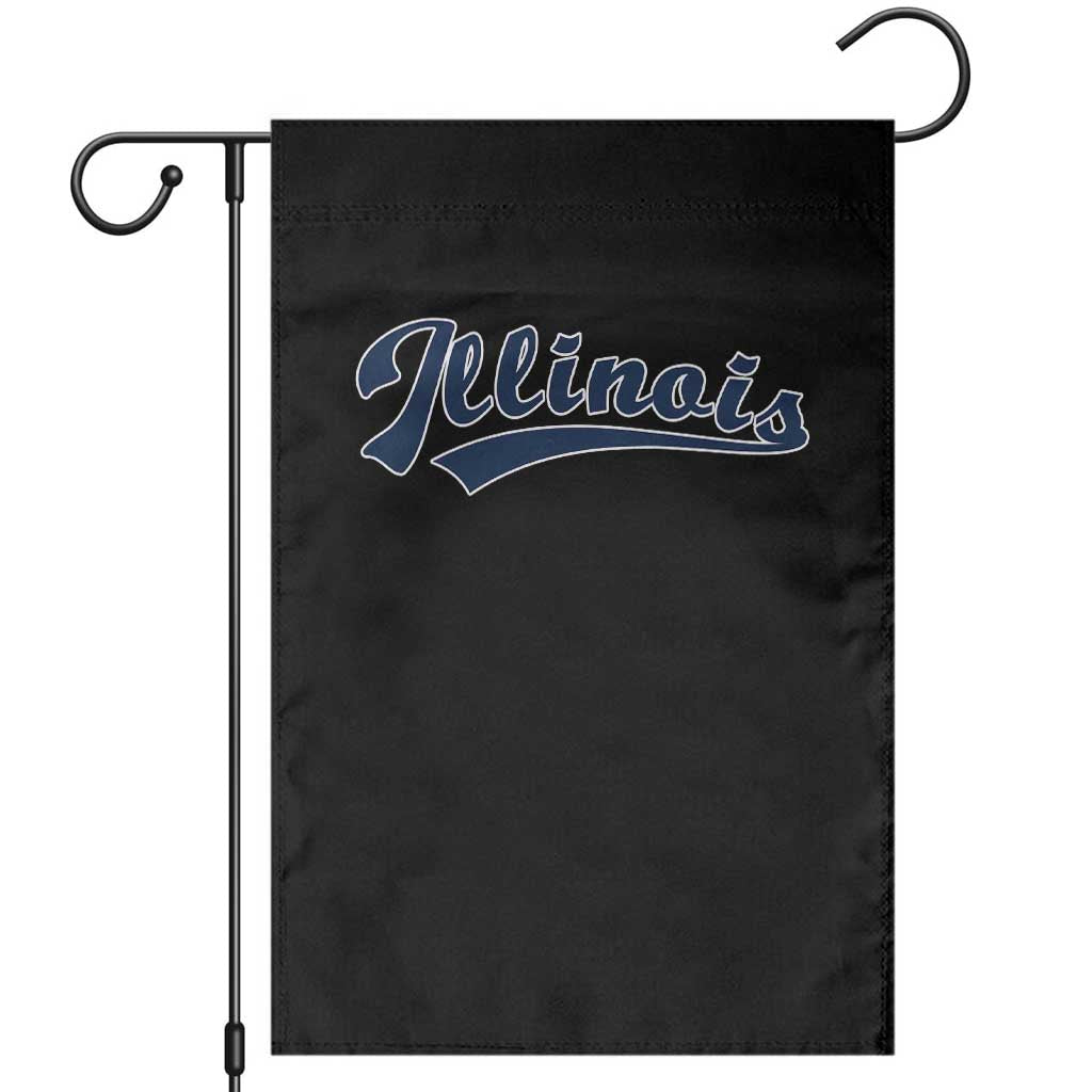Illinois Varsity Script Classic Sports Jersey Style Garden Flag TS11 Black Print Your Wear