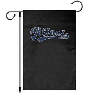 Illinois Varsity Script Classic Sports Jersey Style Garden Flag TS11 Black Print Your Wear