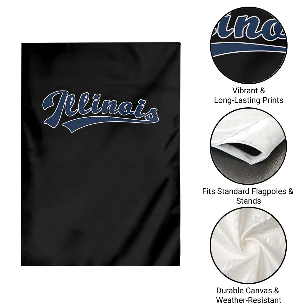 Illinois Varsity Script Classic Sports Jersey Style Garden Flag TS11 Print Your Wear