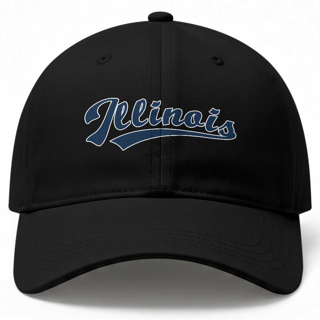 Illinois Varsity Script Classic Sports Jersey Style Baseball Cap TS11 Print Your Wear