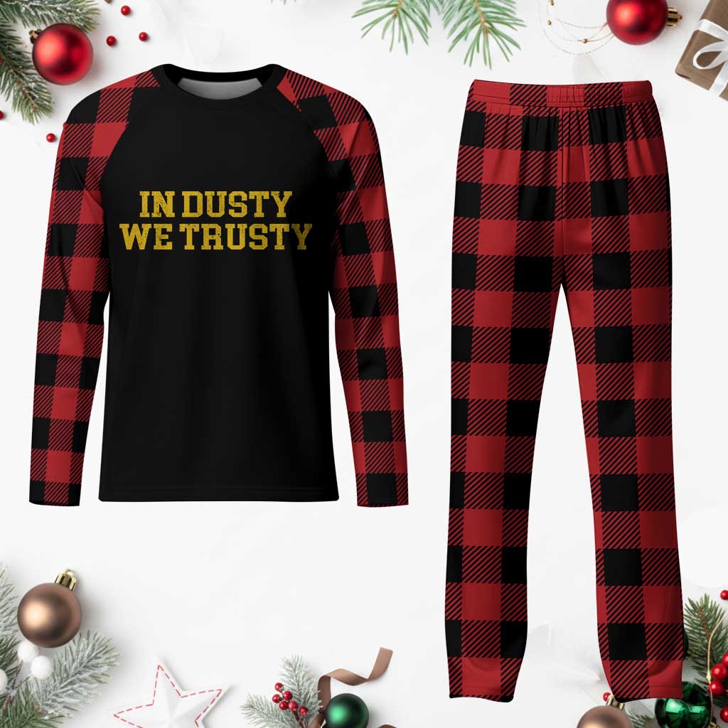 In Dusty We Trusty Plaid Pajama Set Michigan State Basketball Quote TS11 Buffalo Plaid Print Your Wear