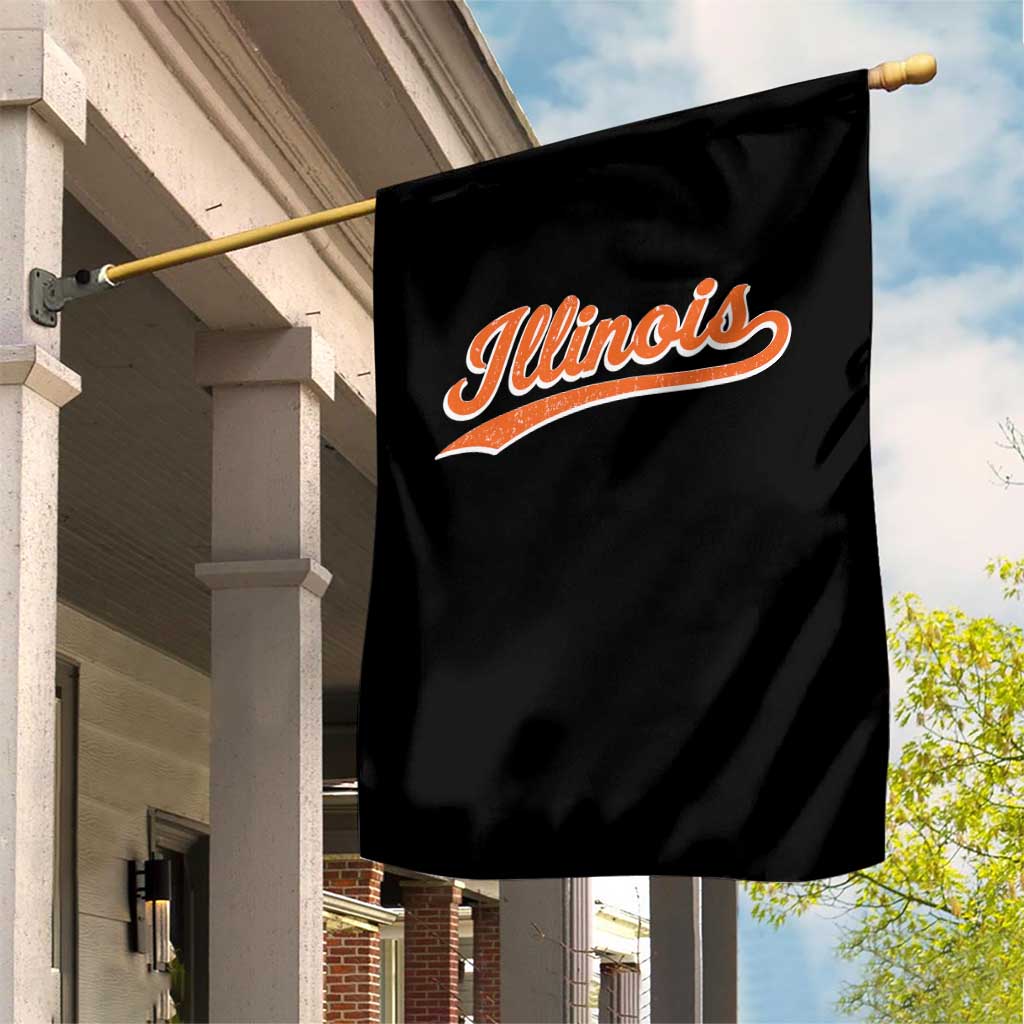 Illinois Vintage Varsity Script Classic Sports Jersey Style Garden Flag