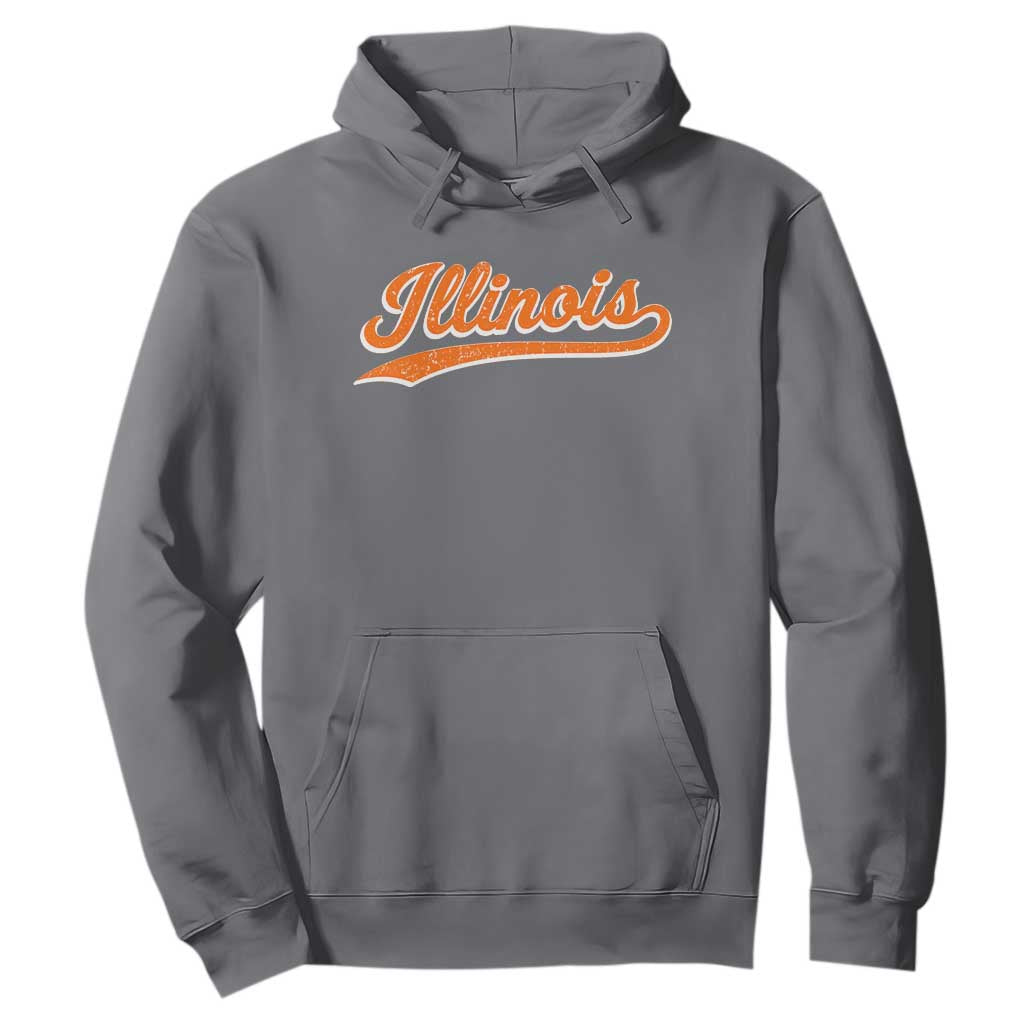 Illinois Vintage Varsity Script Classic Sports Jersey Style Hoodie