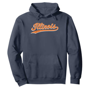 Illinois Vintage Varsity Script Classic Sports Jersey Style Hoodie
