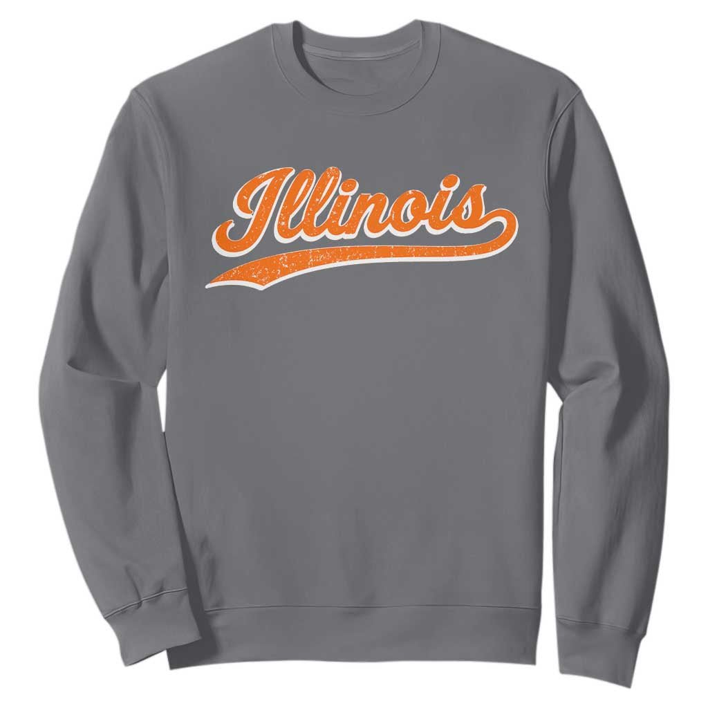 Illinois Vintage Varsity Script Classic Sports Jersey Style Sweatshirt
