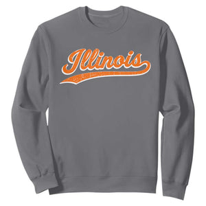 Illinois Vintage Varsity Script Classic Sports Jersey Style Sweatshirt