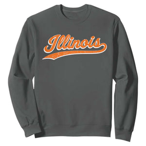 Illinois Vintage Varsity Script Classic Sports Jersey Style Sweatshirt