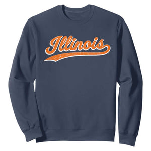 Illinois Vintage Varsity Script Classic Sports Jersey Style Sweatshirt