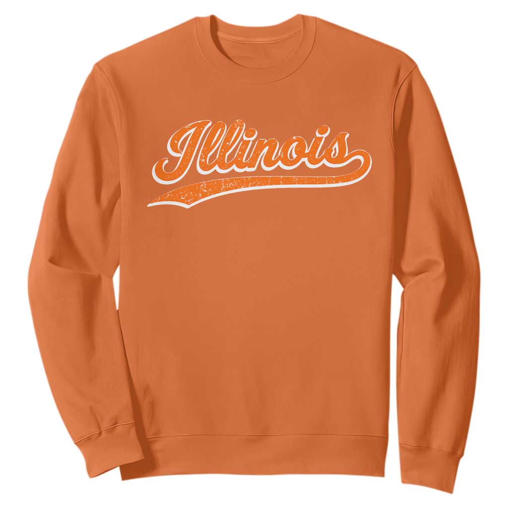 Illinois Vintage Varsity Script Classic Sports Jersey Style Sweatshirt