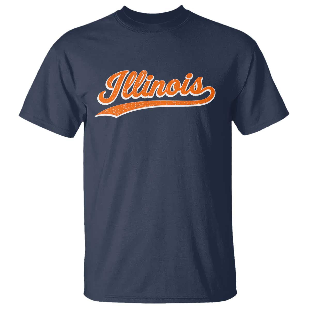 Illinois Vintage Varsity Script Classic Sports Jersey Style T Shirt