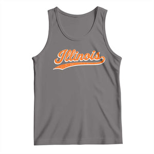 Illinois Vintage Varsity Script Classic Sports Jersey Style Tank Top