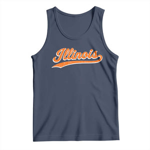 Illinois Vintage Varsity Script Classic Sports Jersey Style Tank Top