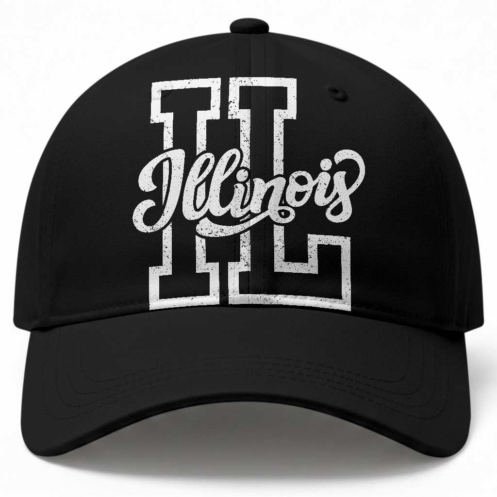 Illinois Sports Fan Baseball Cap Varsity Aesthetic IL State Pride TS11 Print Your Wear