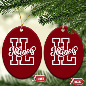 Illinois Sports Fan Ceramic Ornament Varsity Aesthetic IL State Pride TS11 Print Your Wear