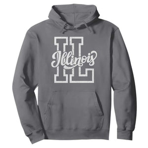 Illinois Sports Fan Hoodie Varsity Aesthetic IL State Pride TS11 Charcoal Print Your Wear