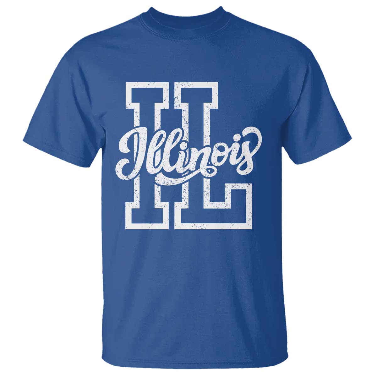 Illinois Sports Fan T Shirt Varsity Aesthetic IL State Pride TS11 Royal Blue Print Your Wear