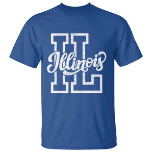 Illinois Sports Fan T Shirt Varsity Aesthetic IL State Pride TS11 Royal Blue Print Your Wear