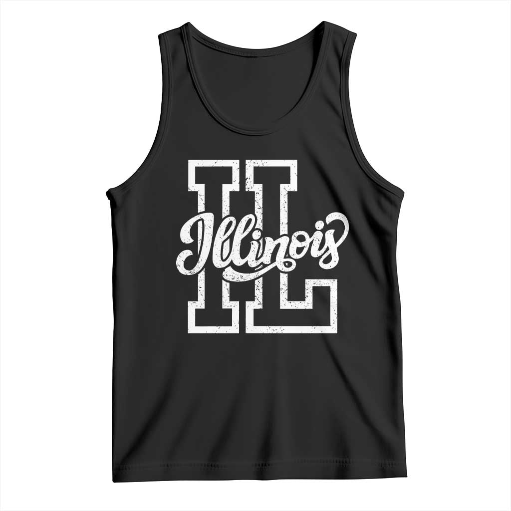 Illinois Sports Fan Tank Top Varsity Aesthetic IL State Pride TS11 Black Print Your Wear