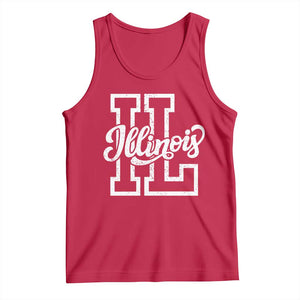 Illinois Sports Fan Tank Top Varsity Aesthetic IL State Pride TS11 Red Print Your Wear