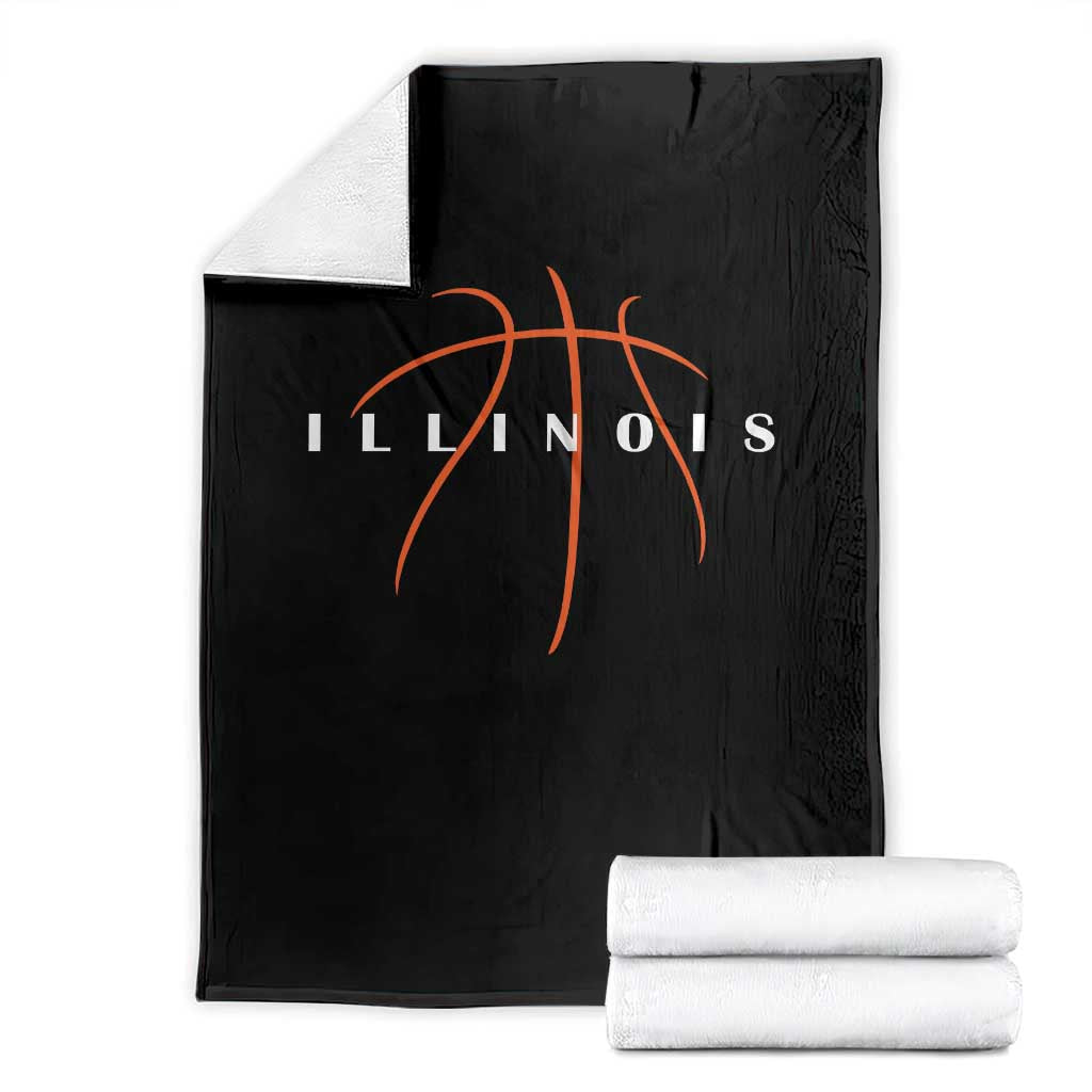 Illinois Fan Basketball Grooves Graphic IL State Throw Blanket TS11 Black Print Your Wear