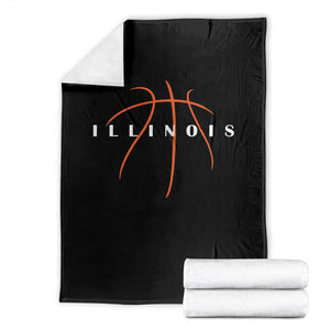 Illinois Fan Basketball Grooves Graphic IL State Throw Blanket TS11 Black Print Your Wear