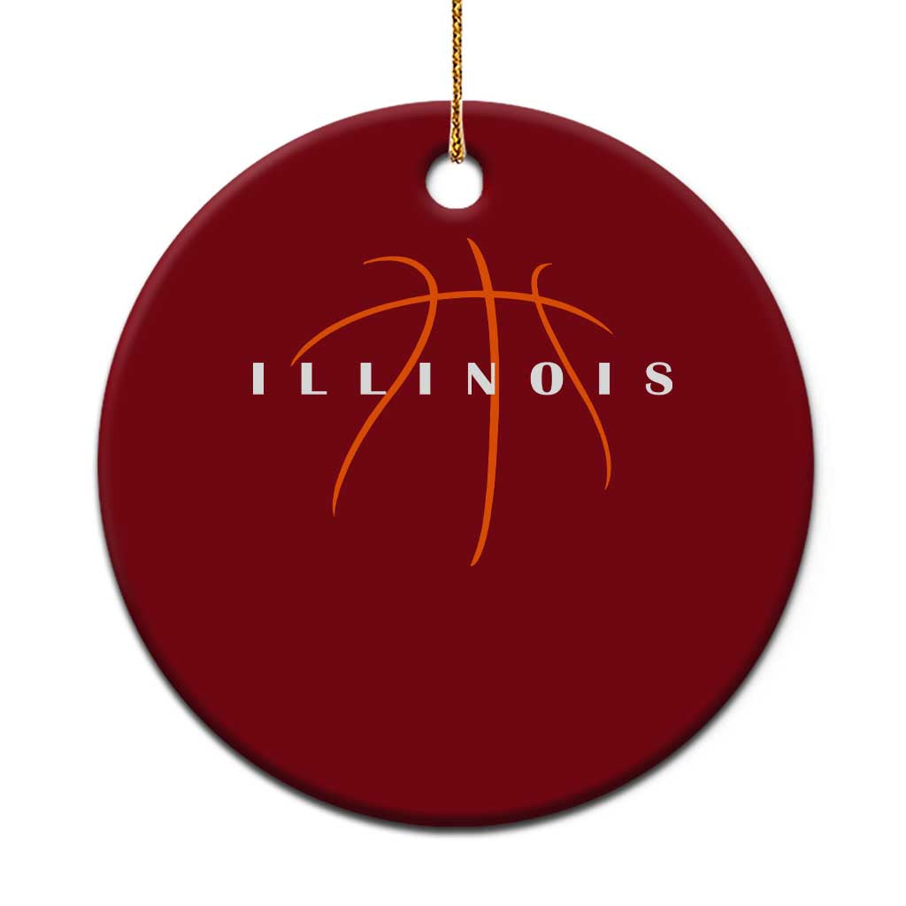 Illinois Fan Basketball Grooves Graphic IL State Ceramic Ornament TS11 1pc Red Print Your Wear