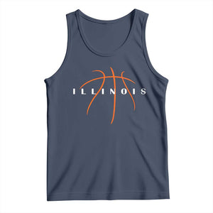 Illinois Fan Basketball Grooves Graphic IL State Tank Top TS11 Navy Print Your Wear