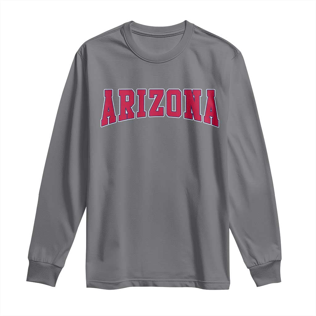 Arizona Sports Fan Vintage Bold Throwback AZ State Long Sleeve Shirt TS11 Charcoal Print Your Wear