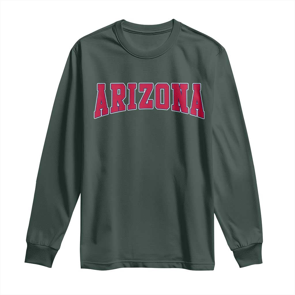 Arizona Sports Fan Vintage Bold Throwback AZ State Long Sleeve Shirt TS11 Dark Forest Green Print Your Wear