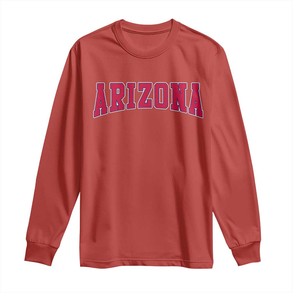 Arizona Sports Fan Vintage Bold Throwback AZ State Long Sleeve Shirt TS11 Red Print Your Wear