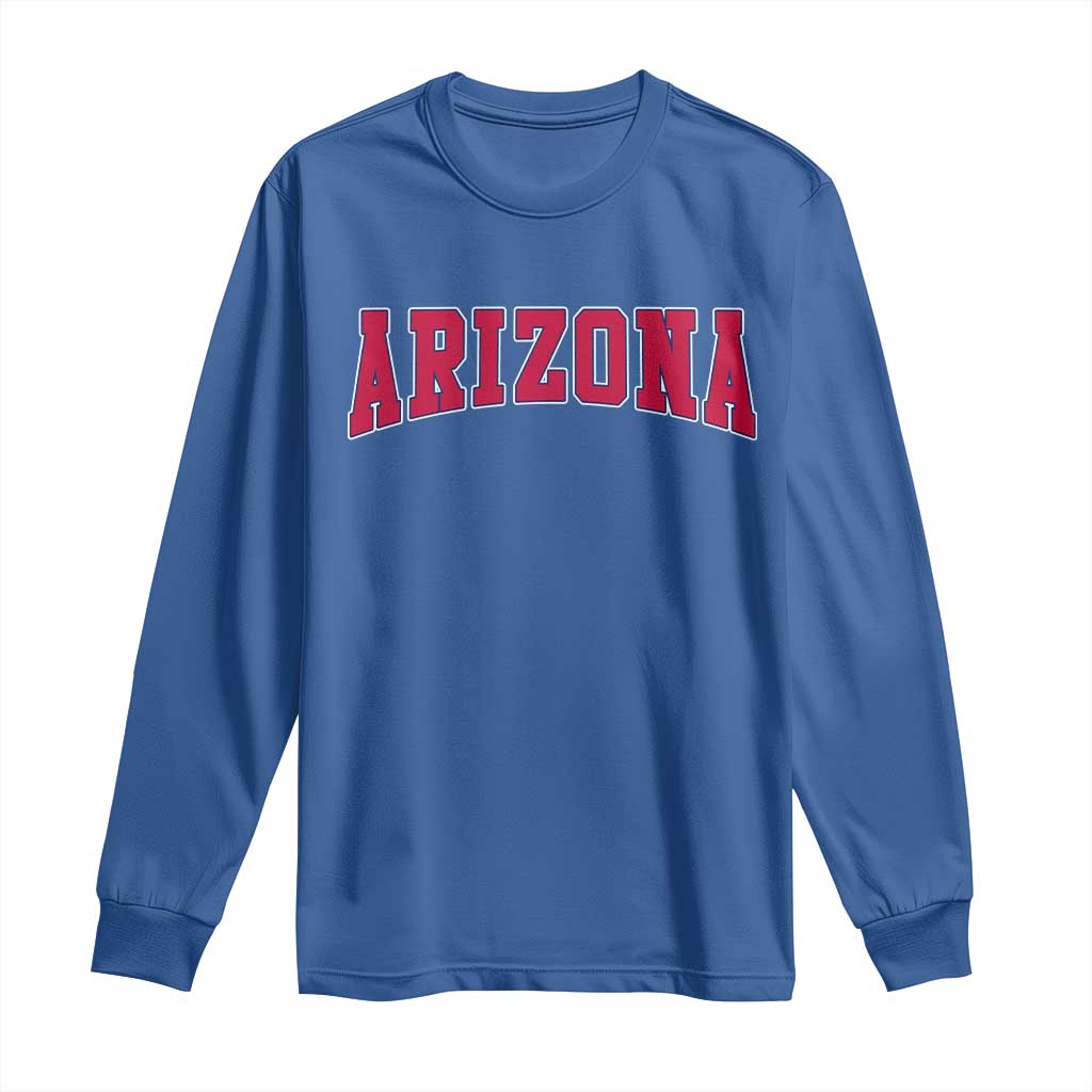 Arizona Sports Fan Vintage Bold Throwback AZ State Long Sleeve Shirt TS11 Royal Blue Print Your Wear