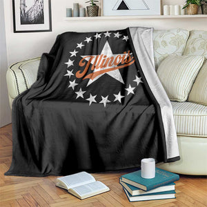 Illinois Varsity Script Sport 21 Stars Jersey Style Throw Blanket