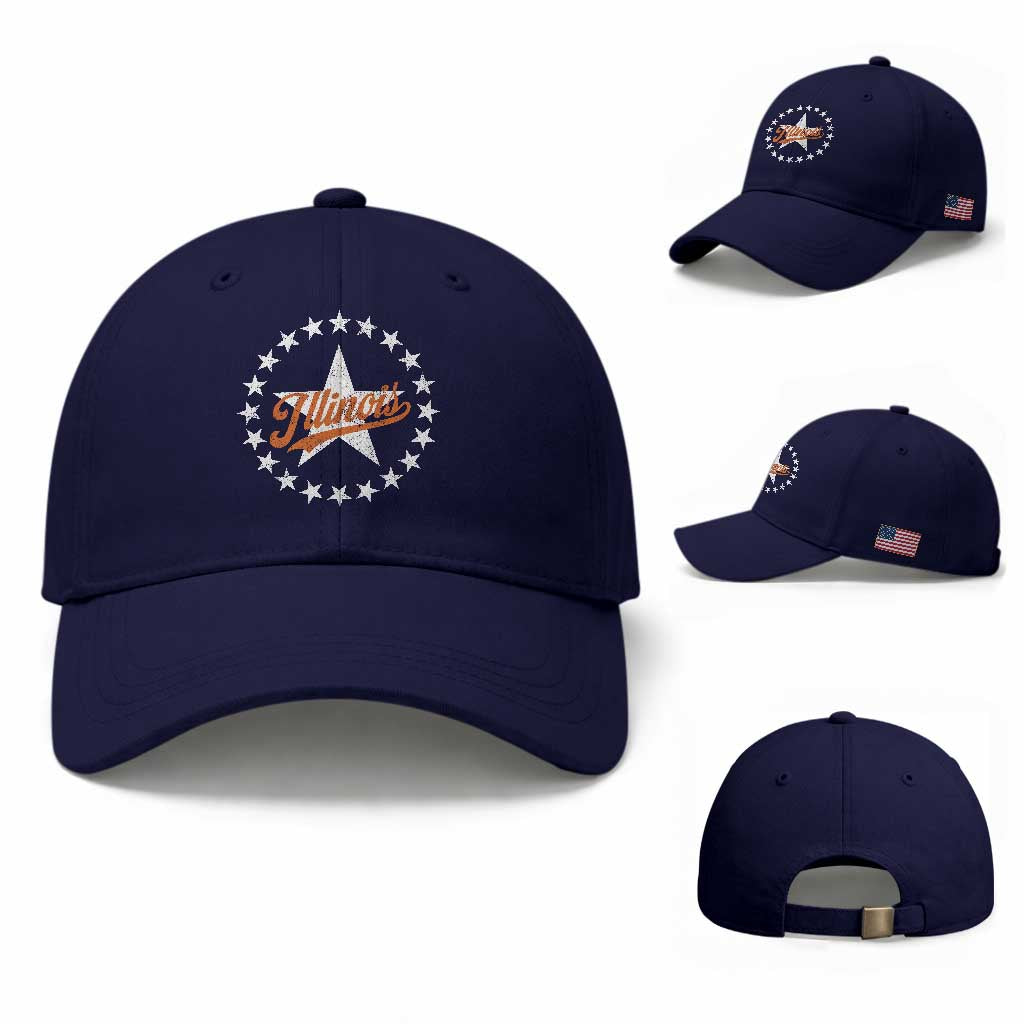 Illinois Varsity Script Sport 21 Stars Jersey Style Baseball Cap