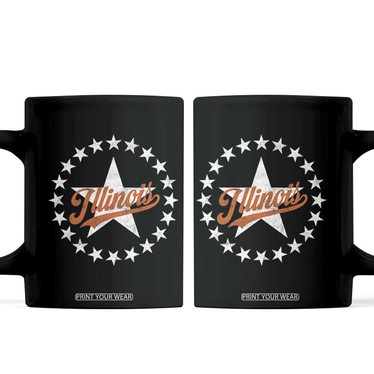 Illinois Varsity Script Sport 21 Stars Jersey Style Coffee Mug