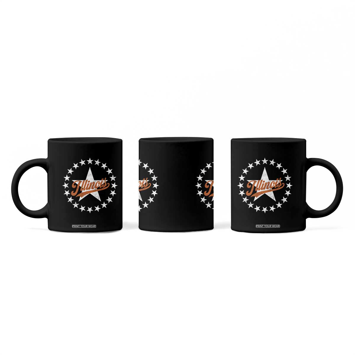 Illinois Varsity Script Sport 21 Stars Jersey Style Coffee Mug