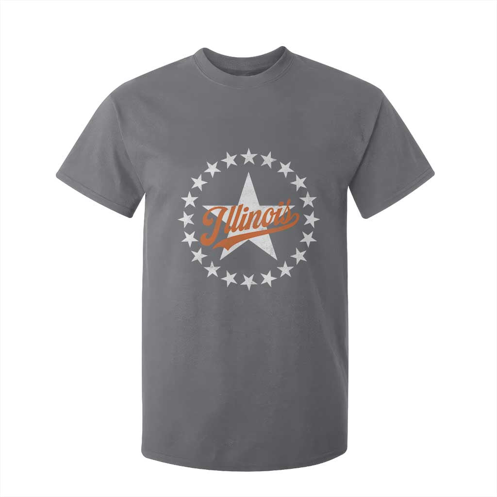 Illinois Varsity Script Sport 21 Stars Jersey Style T Shirt For Kid