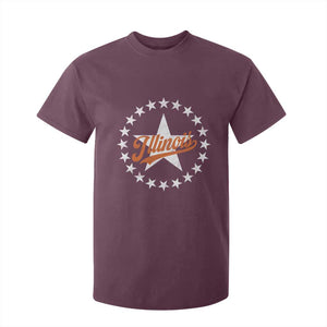 Illinois Varsity Script Sport 21 Stars Jersey Style T Shirt For Kid
