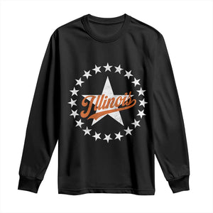 Illinois Varsity Script Sport 21 Stars Jersey Style Long Sleeve Shirt