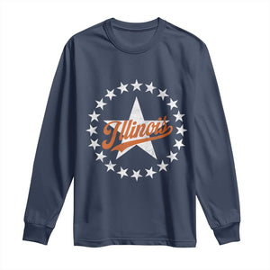 Illinois Varsity Script Sport 21 Stars Jersey Style Long Sleeve Shirt