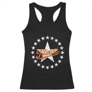 Illinois Varsity Script Sport 21 Stars Jersey Style Racerback Tank Top