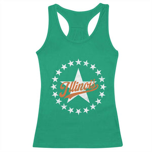 Illinois Varsity Script Sport 21 Stars Jersey Style Racerback Tank Top