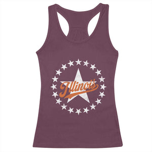 Illinois Varsity Script Sport 21 Stars Jersey Style Racerback Tank Top