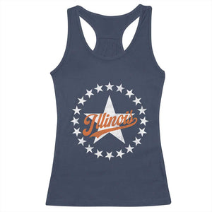 Illinois Varsity Script Sport 21 Stars Jersey Style Racerback Tank Top