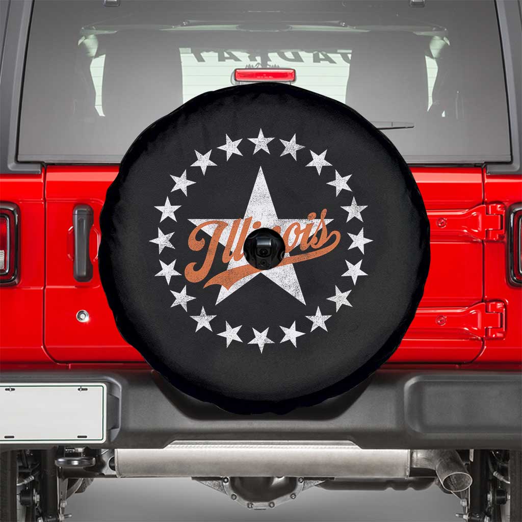 Illinois Varsity Script Sport 21 Stars Jersey Style Spare Tire Cover