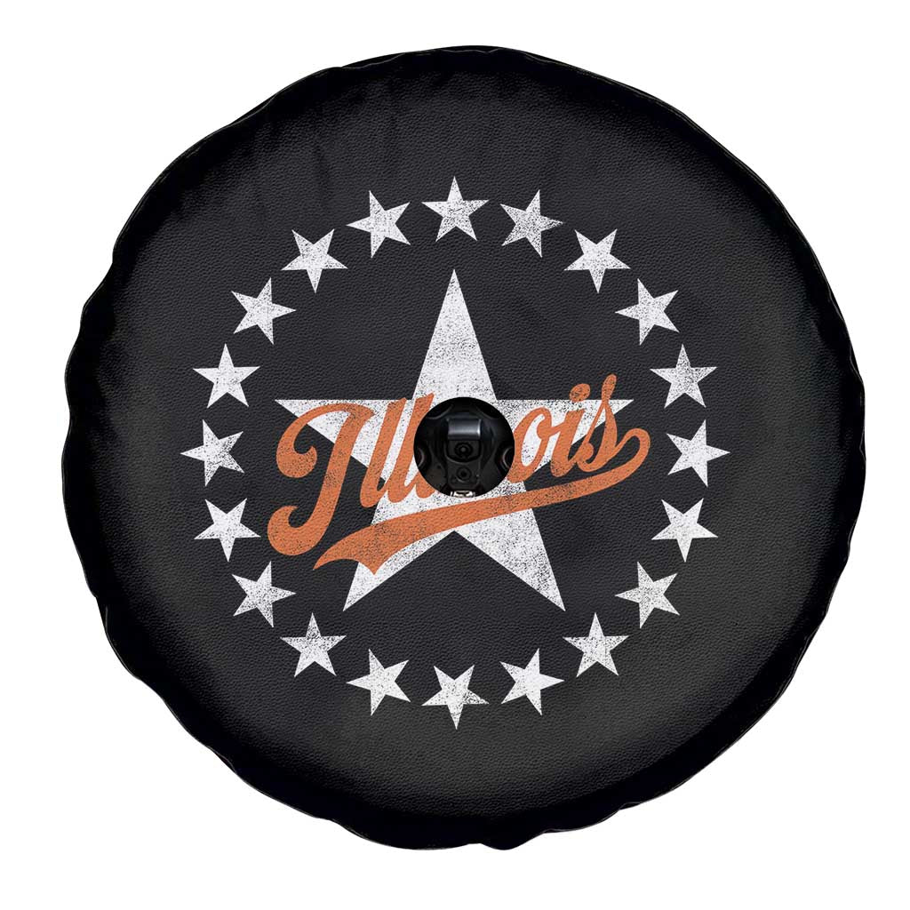 Illinois Varsity Script Sport 21 Stars Jersey Style Spare Tire Cover