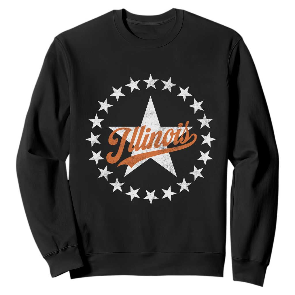 Illinois Varsity Script Sport 21 Stars Jersey Style Sweatshirt
